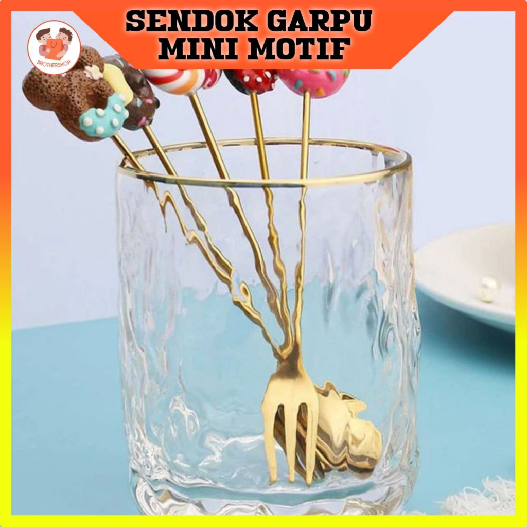 Brother's Shop CAFE Sendok Garpu Lucu Dessert kecil karakter anak scoop spoon fork korea