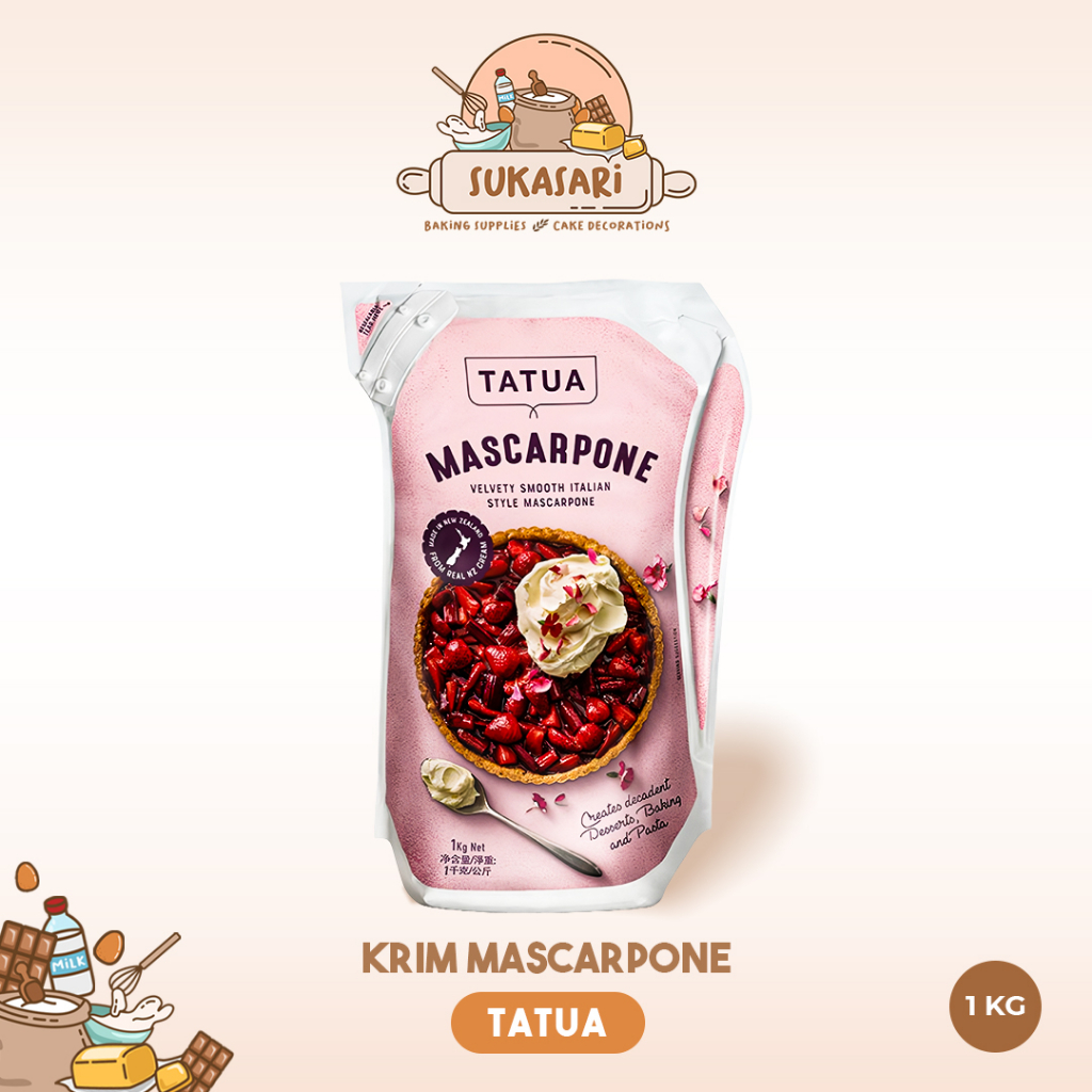 

Sukasari - Mascarpone Tatua 1kg, 500gr / Cream Cheese Mascarpone Keju Krim / Sameday Instant