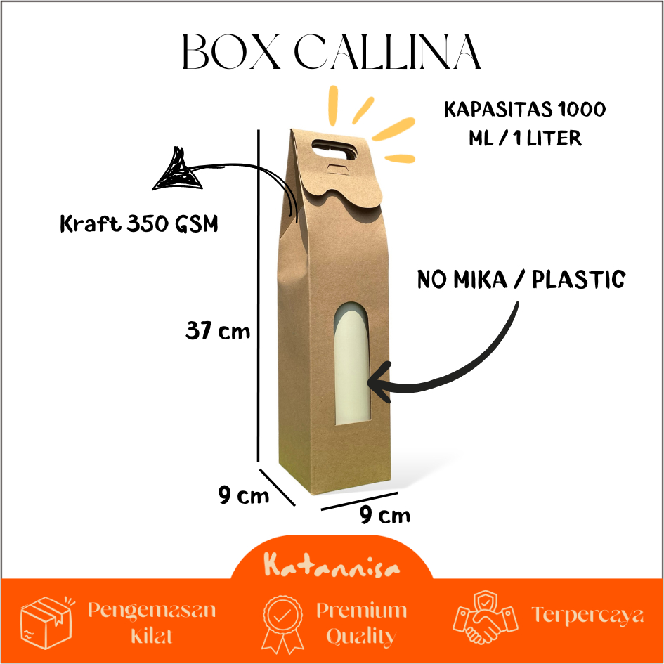 

KATANNISA Callina 1000 Ml 1 Liter Box Souvenir Packaging Botol Tumbler Termos Kraft Aesthetic Rustic Hampers Kado Modern Wedding Payung Sajadah Baju