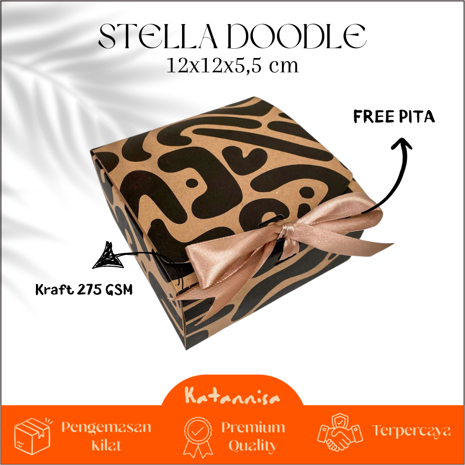

KATANNISA STELLA 12x12x5.5 Box Packaging Gift Souvenir Hampers Hijab Scarf Aksesoris Serbaguna