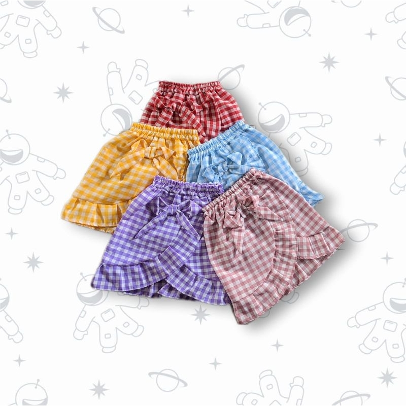 rok rempel pita/rok kotakkotak pita