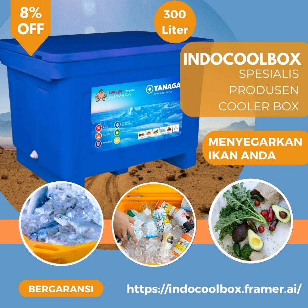 Cooler Box Tanaga 300 Liter Termos Es Kotak Tempat Es Batu Daging Ikan Frozen Food Coolbox Ice Box S