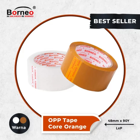 

[DUS] Borneo OPP / Lakban Bening Coklat 48 mm x 90 Yard isi 72 pcs