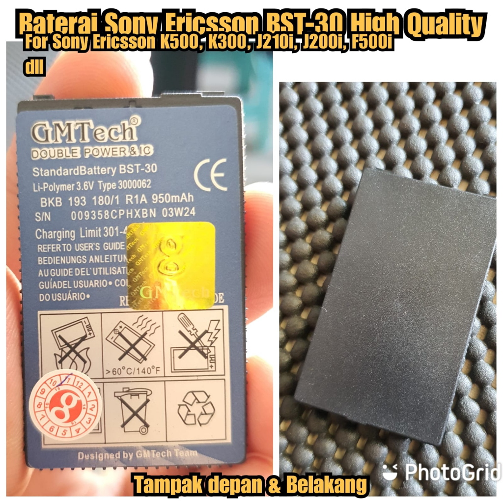 Batre Soner BST-30 Sony ericson k300 dll Baterai BST30 Sony Ericsson F500i, J200i, J210i, K300, K500