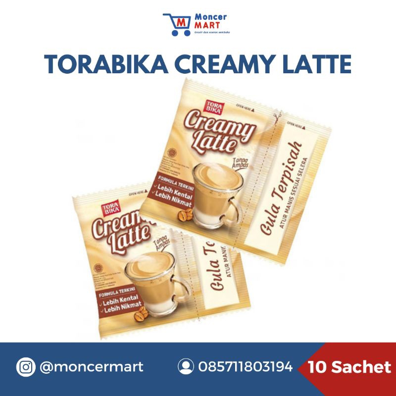 

TORABIKA Creamy Latte Gula Terpisah 1 Renceng (@25gr x 10)