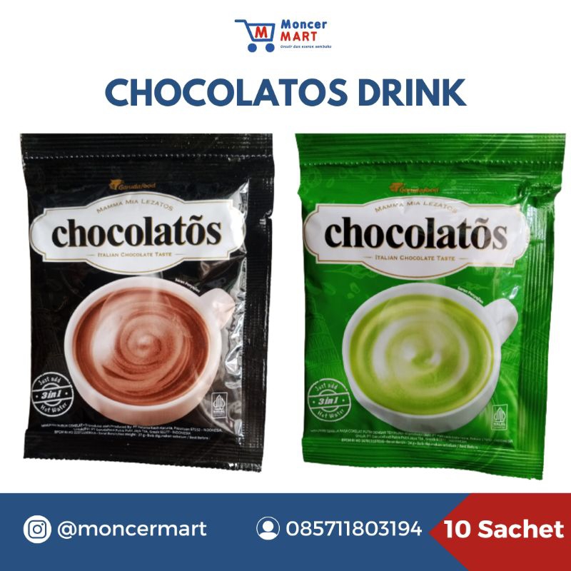 

Chocolatos Drink 3 in 1 Renceng @27g x 10 Sachet