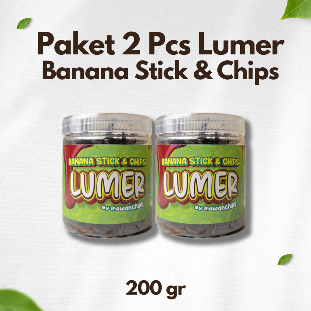 

2 Pcs Keripik Pisang & Banana Stick Coklat Lumer Irawanchips 200 gr Toples