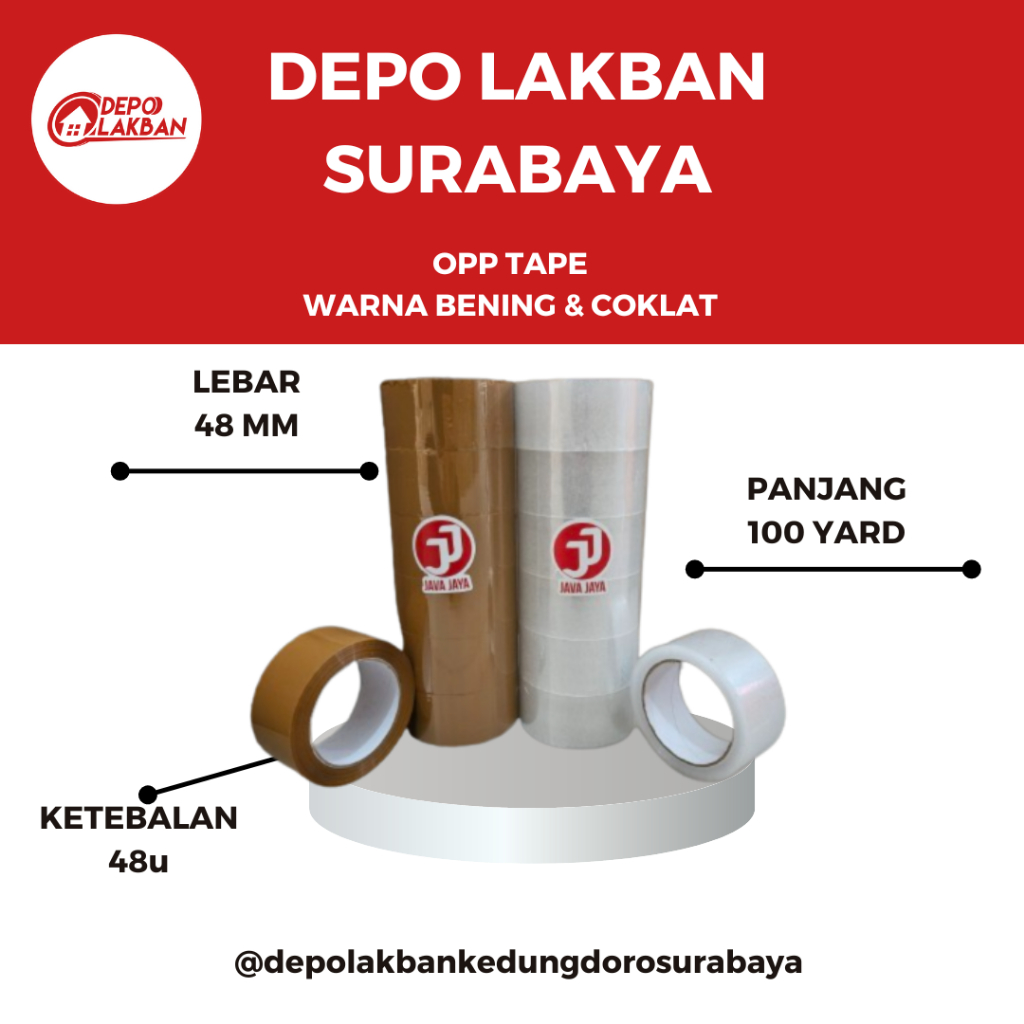 Lakban/OPP Bening/Coklat 48mm 100yard 48u