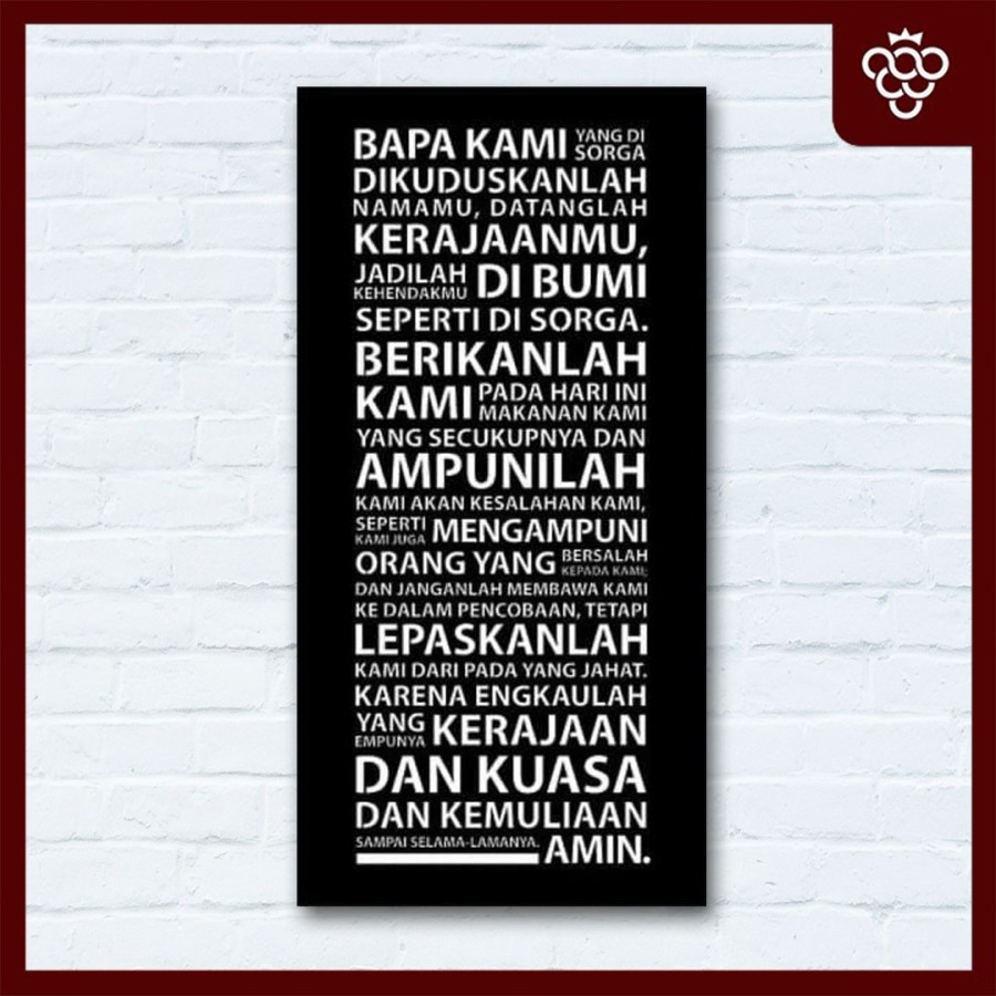 Hiasan Dinding Doa Bapa Kami (S) - Hitam