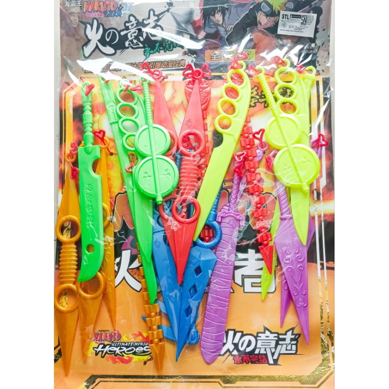 Mainan Anak Senjata Pedang Ninja Naruto Shuriken Besar Pedang Kusanagi Kunai Akatsuki Random