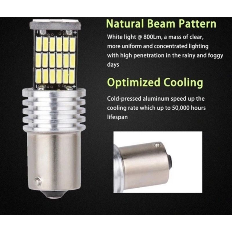 Lampu LED REM Motor Dan Mobil 2 Kaki 45 LED Mata SMD Bayonet MERAH