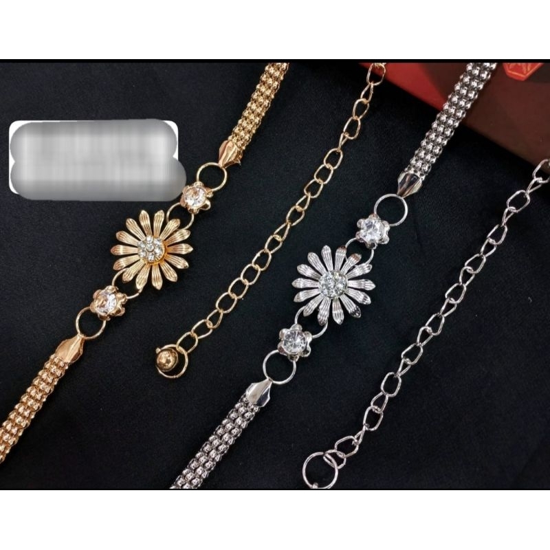 Sabuk Ikat Pinggang Ranti Gold Aksesoris Fashion Wanita Belt Rantai Sabuk Permata Ikat Pinggang Mura