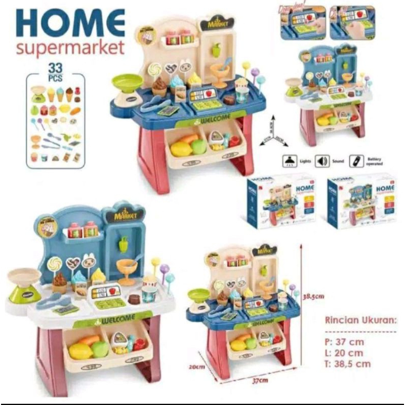 Mainan Home Supermarket / mainan kasir Supermarket anak / cash register
