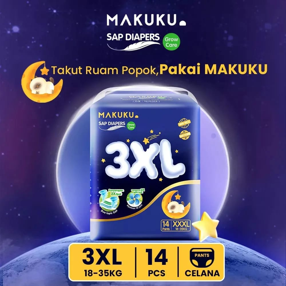 Makuku SAP Diapers Grow Care Pants XXXL14 / Baby Diaper Pampers Bayi Popok Bayi Pampers Anak