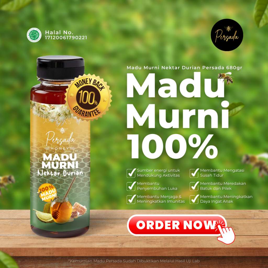 

Madu Murni Nektar Durian 680 Gram || MENIGKATKAN IMUNITAS, PEREDA BATUK, MADU MURNI 100%