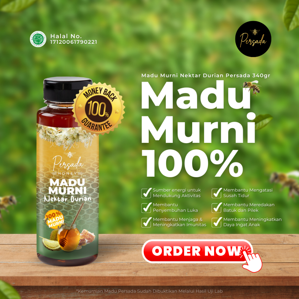 

Madu Murni Nektar Durian 340 Gram || MENIGKATKAN IMUNITAS, PEREDA BATUK, MADU MURNI 100%