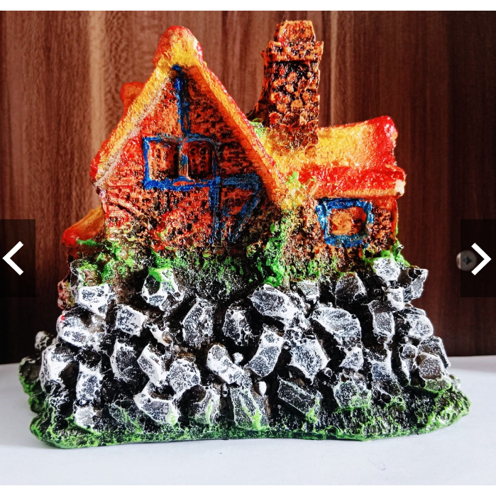 Rumah batu aquarium, dekorasi aquarium rumah batu, hiasan aquarium rumah batu, ornamen aquarium ruma