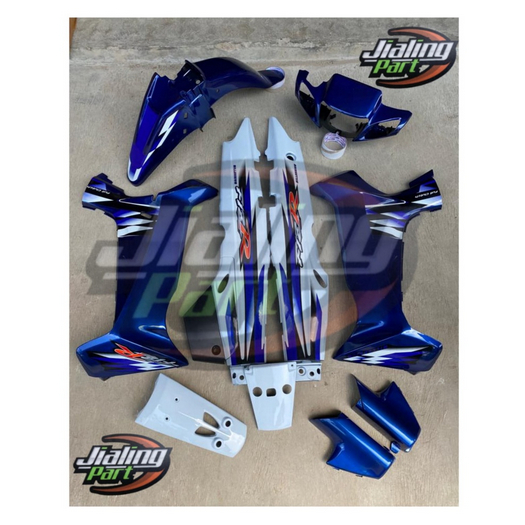 sepaket cover body Yamaha Fiz R milenium putih biru body halus fiz r putih biru