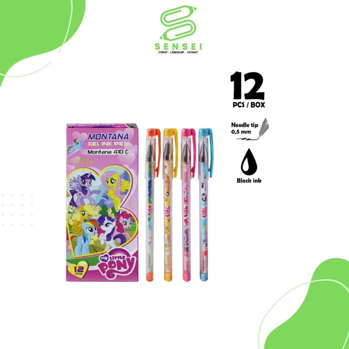 

12 Pcs MONTANA Bolpoin Ball Pen GEL / Pulpen / Pena Montana 410 C PONY