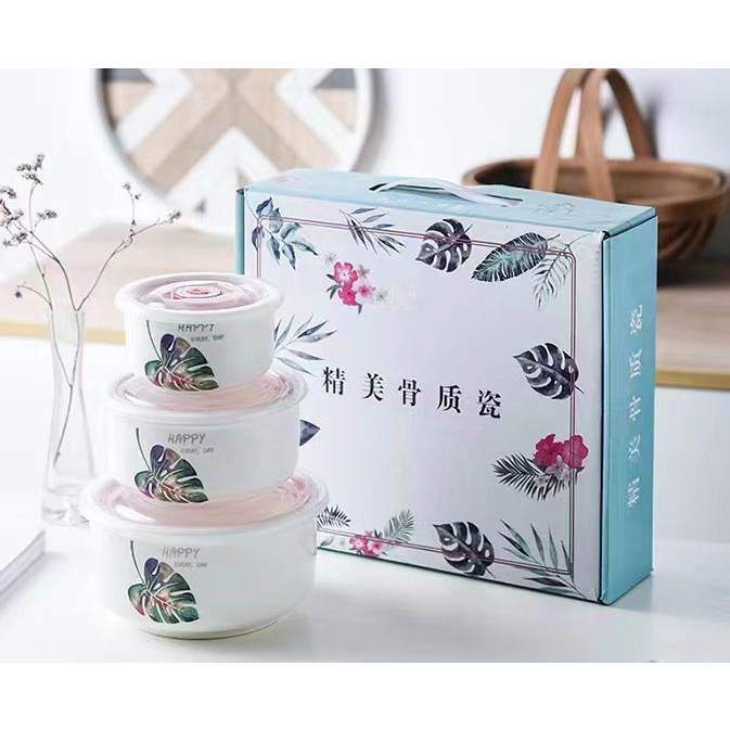 SYGALERY - SET MANGKOK ISI 2 PCS, ISI 3 PCS / MANGKOK KERAMIK MOTIF LUCU / MANGKOK KERAMIK COCOK UNT