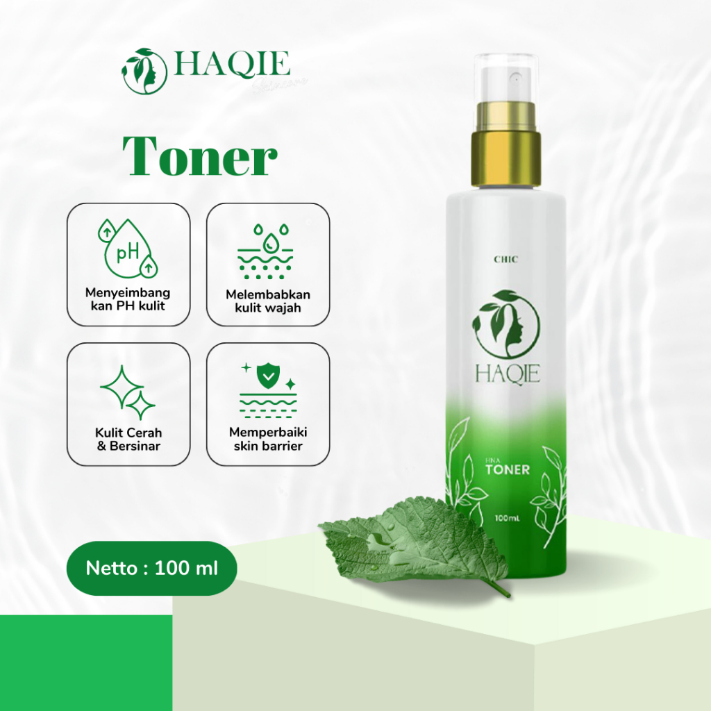 Toner Haqie Skincare Mencerahkan Pelembab Wajah Memperbaiki Skin Barrier Perawatan Muka Pria dan Wan