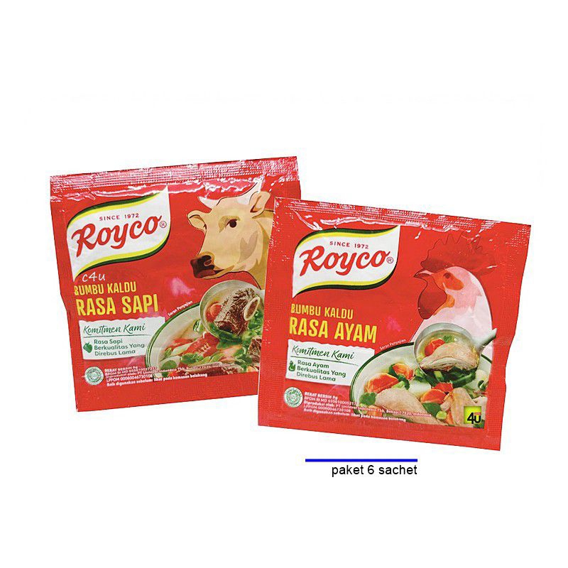 

Royco paket 6 sachet royco rasa sapi royco ayam royco roiko penyedap rasa royco bumbu dapur kuah sedap