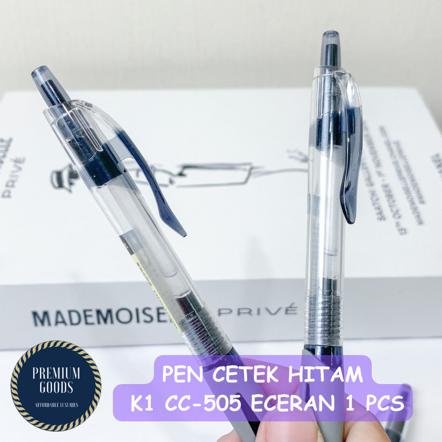 

PULPEN CETEK HITAM K1 CC-505 TINTA PEN GEL HITAM HARGA SATUAN 1 PCS BOLPEN PENA ALAT TULIS SEKOLAH KANTOR BISA COD