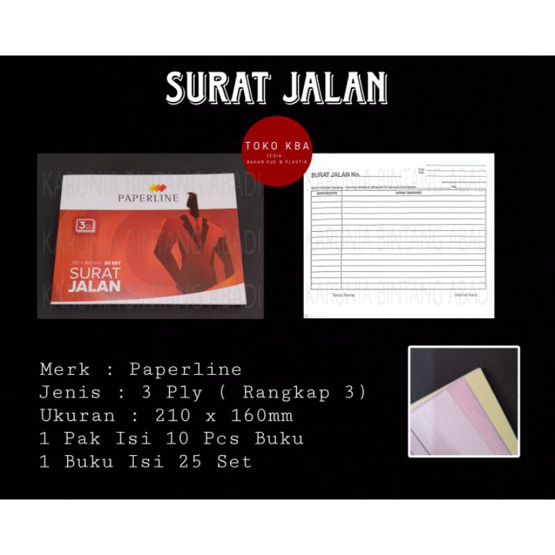 

Buku Surat Jalan Paperline 3 Ply Rangkap 210x160 mm 25 Set