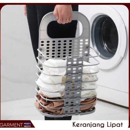 Keranjang Baju Laundry/Keranjang lipat Mesin Cuci Praktis
