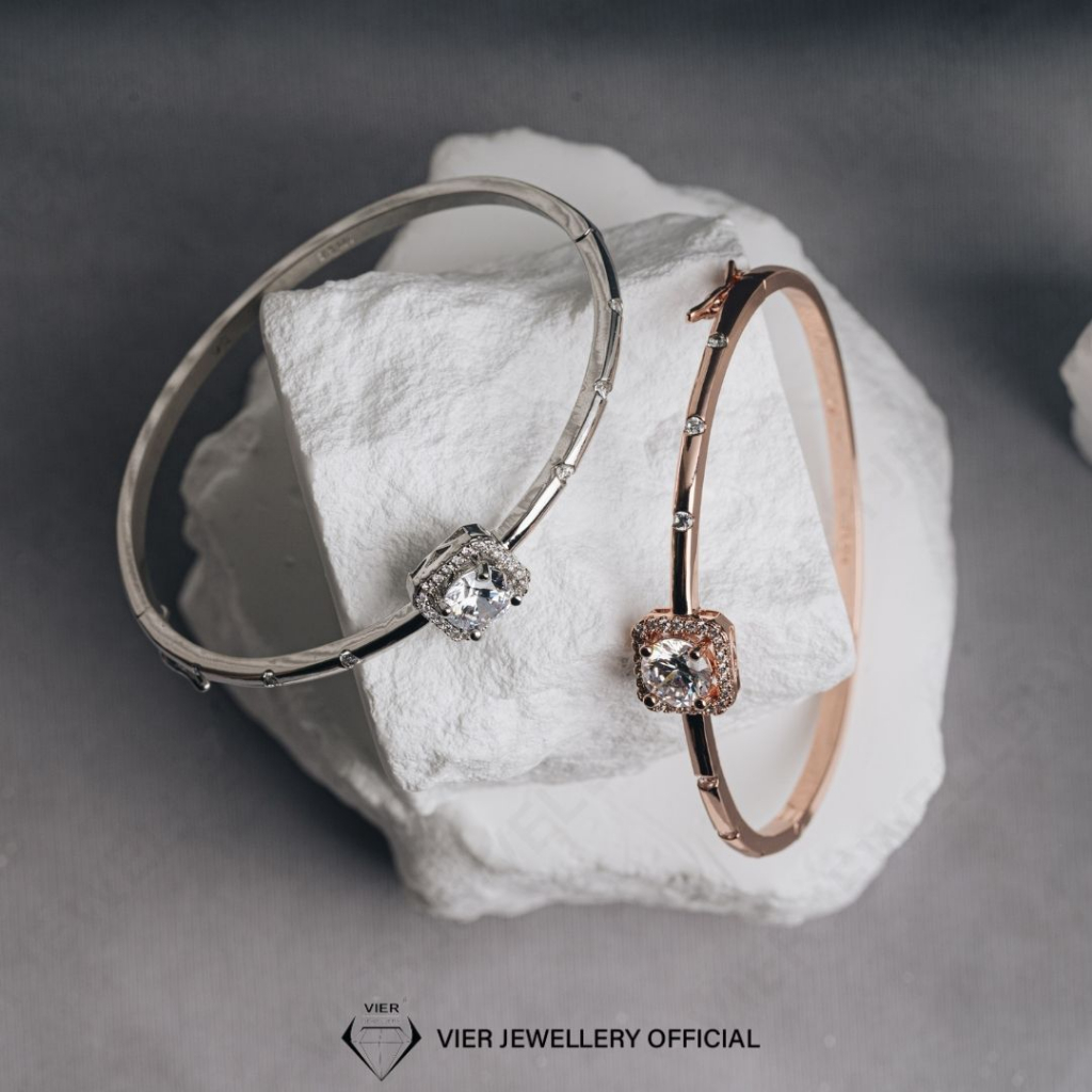 Vier Edition Bangle 14689 Gelang Wanita Crystal Zirconia Replika Berlian by Vier Jewellery