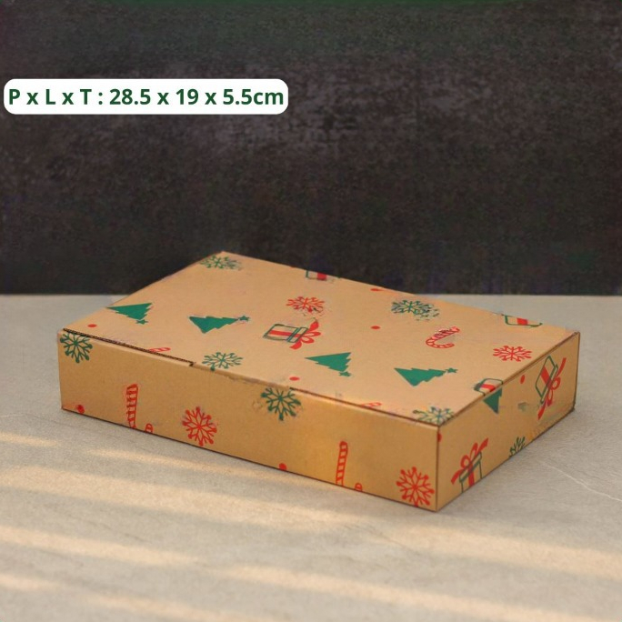 

(10pcs) kardus donat mini kue mini donat biasa kotak parcel hampers packaging ukuran 28,5 x 19 x 5,5cm