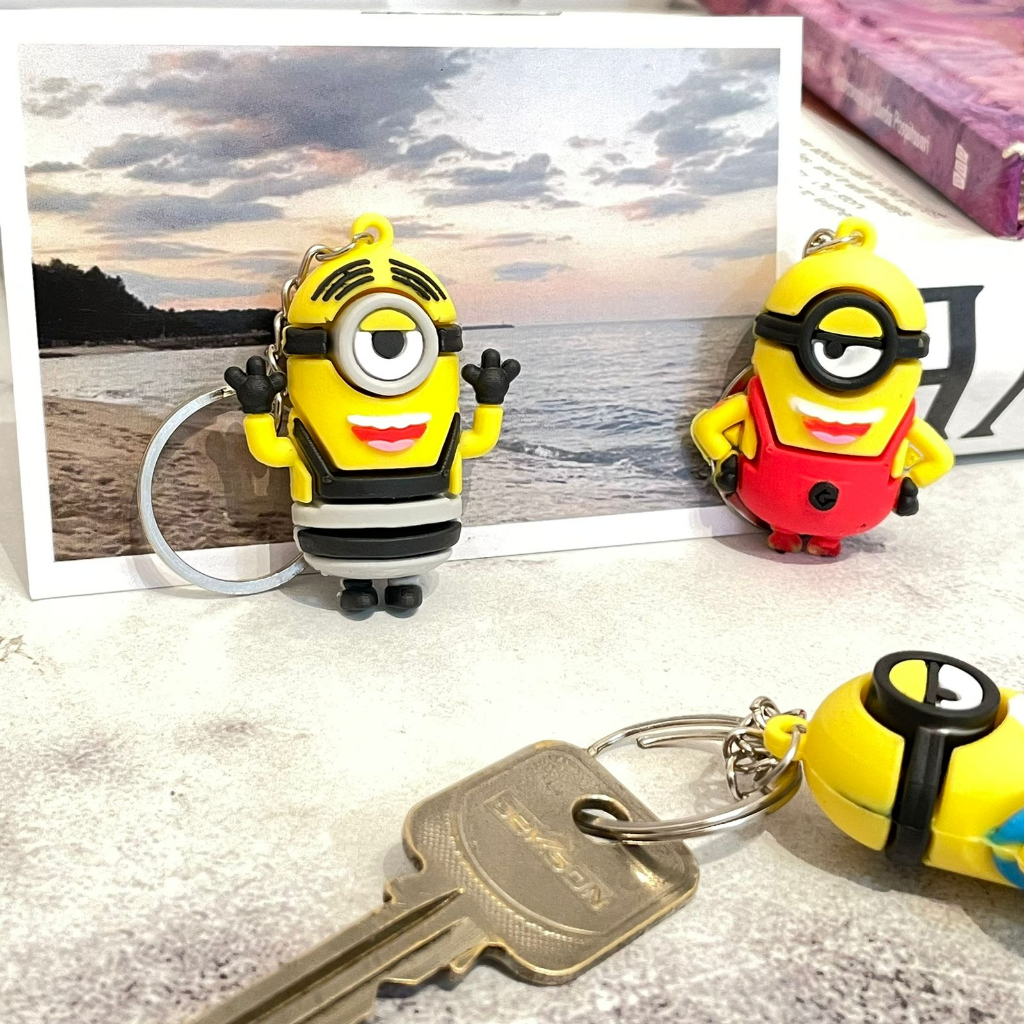 Gantungan Kunci Minion Penjara - keychain keyring bahan karet rubber kartun lucu custom karet unik a