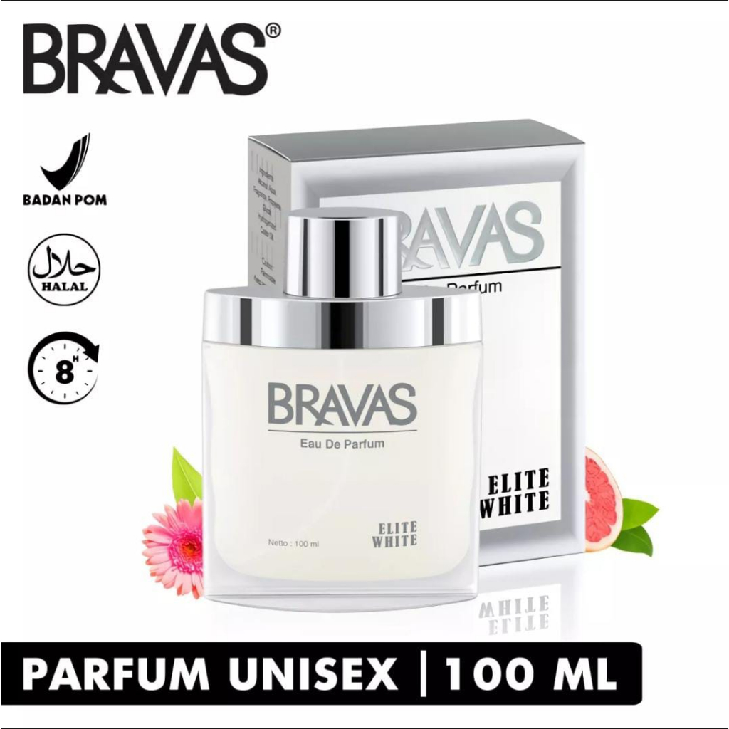Bravas Elite White Parfum Wanita BPOM 100 ML / minyak wangi pria original