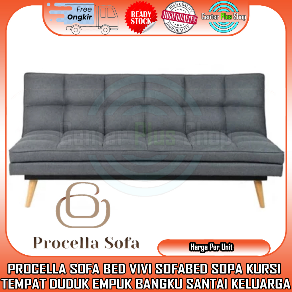 [Kargo] SOFABED KURSI LIPAT PROCELLA VIVI SOFA BED MINIMALIS BANGKU SANDARAN EMPUK BUSA KAKI KAYU BE