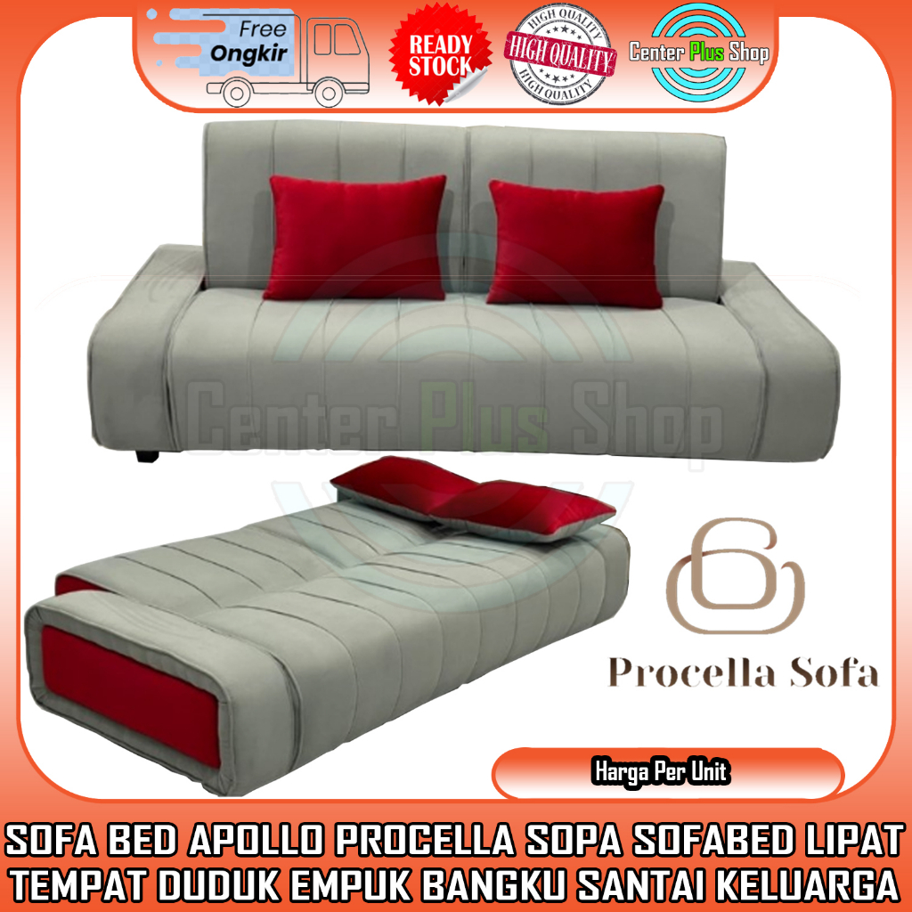 [Instan] SOFABED KURSI LIPAT PROCELLA APOLLO SOFA BED MINIMALIS BANGKU SANDARAN EMPUK BUSA KAKI BESI