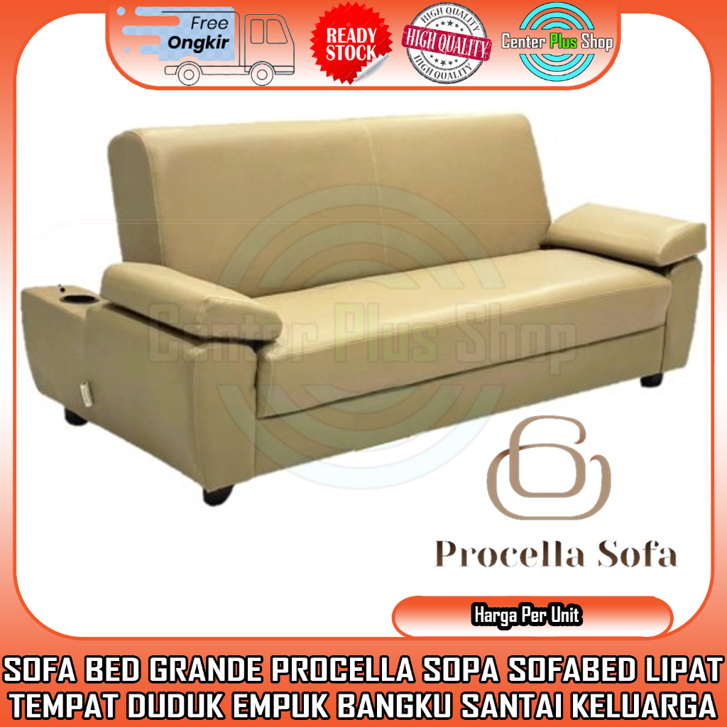 [Kargo] SOFABED PROCELLA GRANDE KURSI LIPAT SOFA BED MINIMALIS BANGKU SANDARAN EMPUK BUSA KAKI BESI 