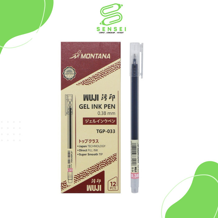 

12 Pcs Montana Gel Ink Pen Bolpoin / Pulpen / Ballpoint Gel 0.38 mm / TGP-033