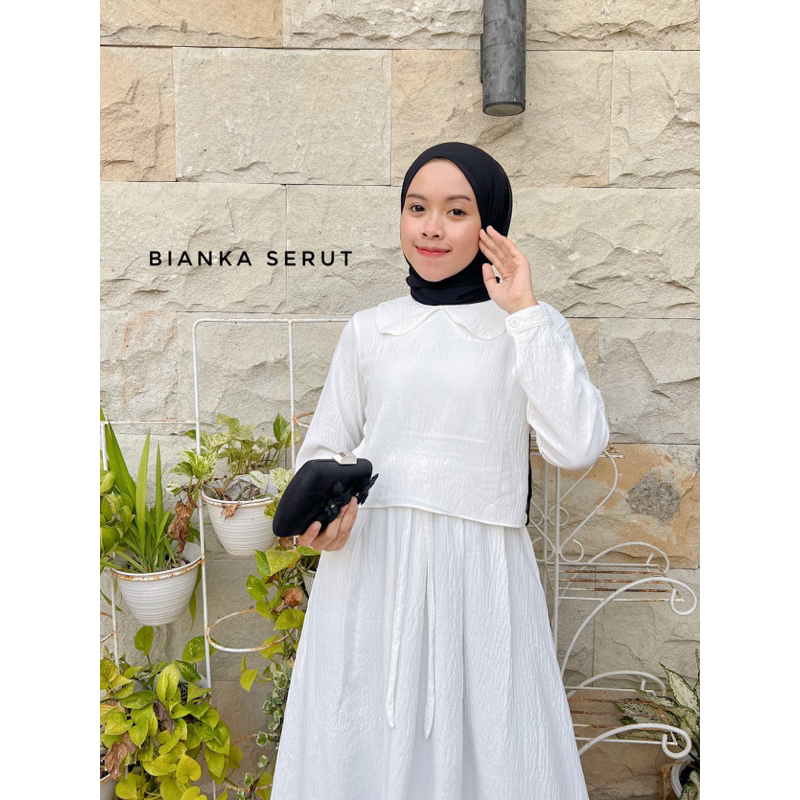 BIANKA SERUT GAMIS BAHAN AIRFLOW CRINKLE