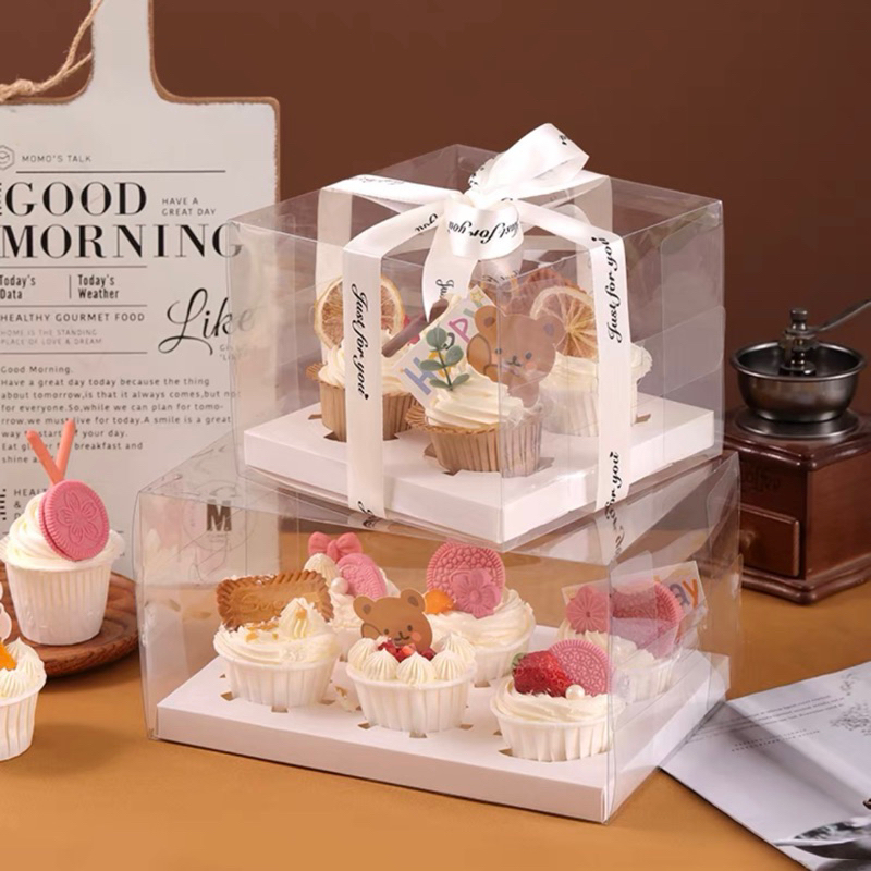 

Cupcake Box pudding box pie puding Cupcake Muffin Box/ Box Mika Cup cake / Kotak Hampers Cupcake / Box Cupcake boks kapkek bungkus bakemall