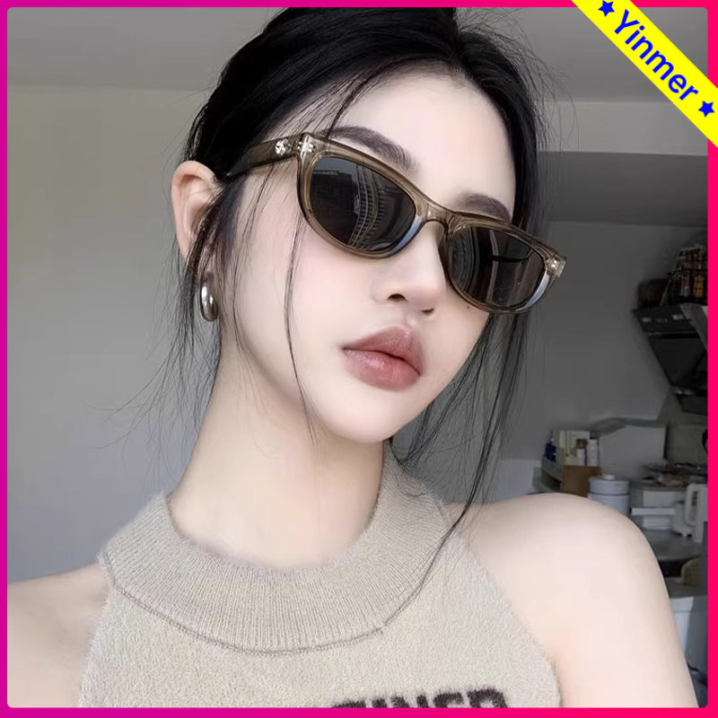 COD✨ Y2K Kacamata Hitam Wanita Cat Eeye Keren Cewek Fashion Retro Vintage Perlindungan Anti UV Sunglasses -Yinmer