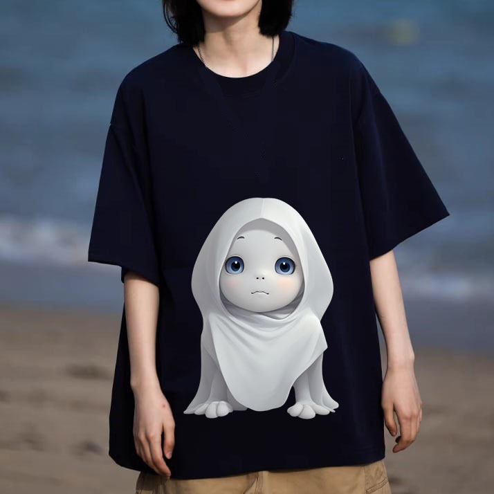 Uncalm T-shirt Kaos Oversize Premium Unisex Logo Casper Atasan Pakaian Cotton Combed Hitam