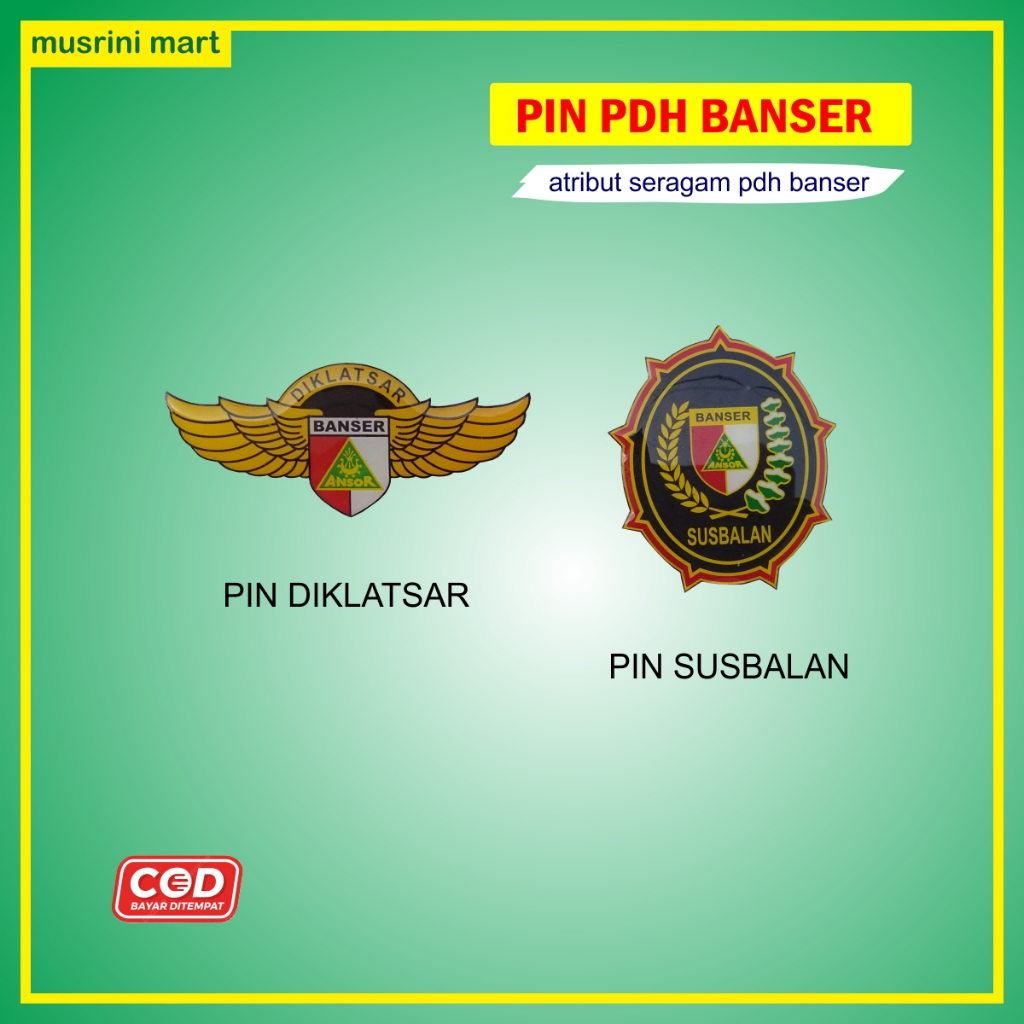 Pin Susbalan Banser Pin Diklatsar Banser Atribut Seragam Pdh Banser Musrini Mart