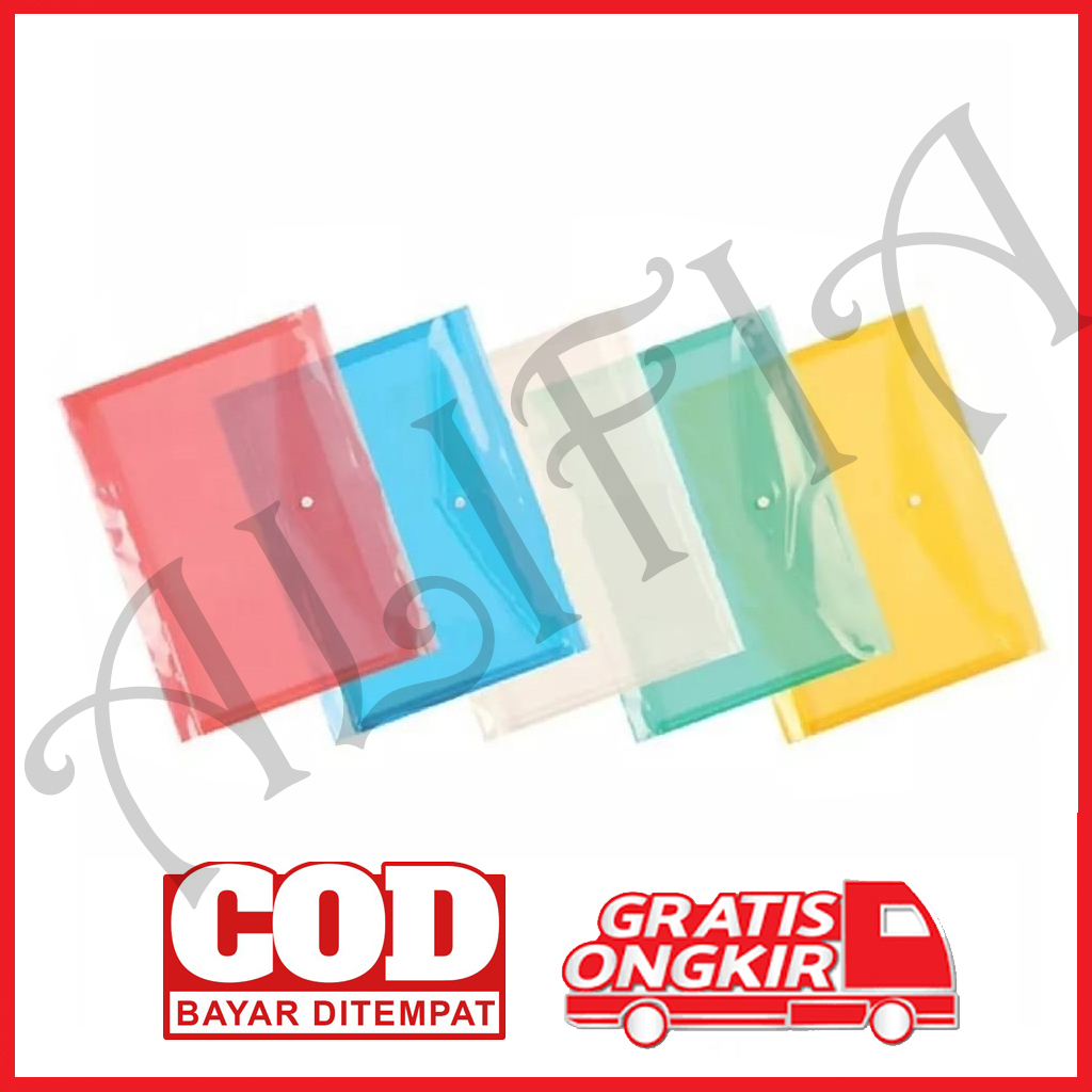 

Map Kancing Clear Plastik Varian Warna-Warni Murah