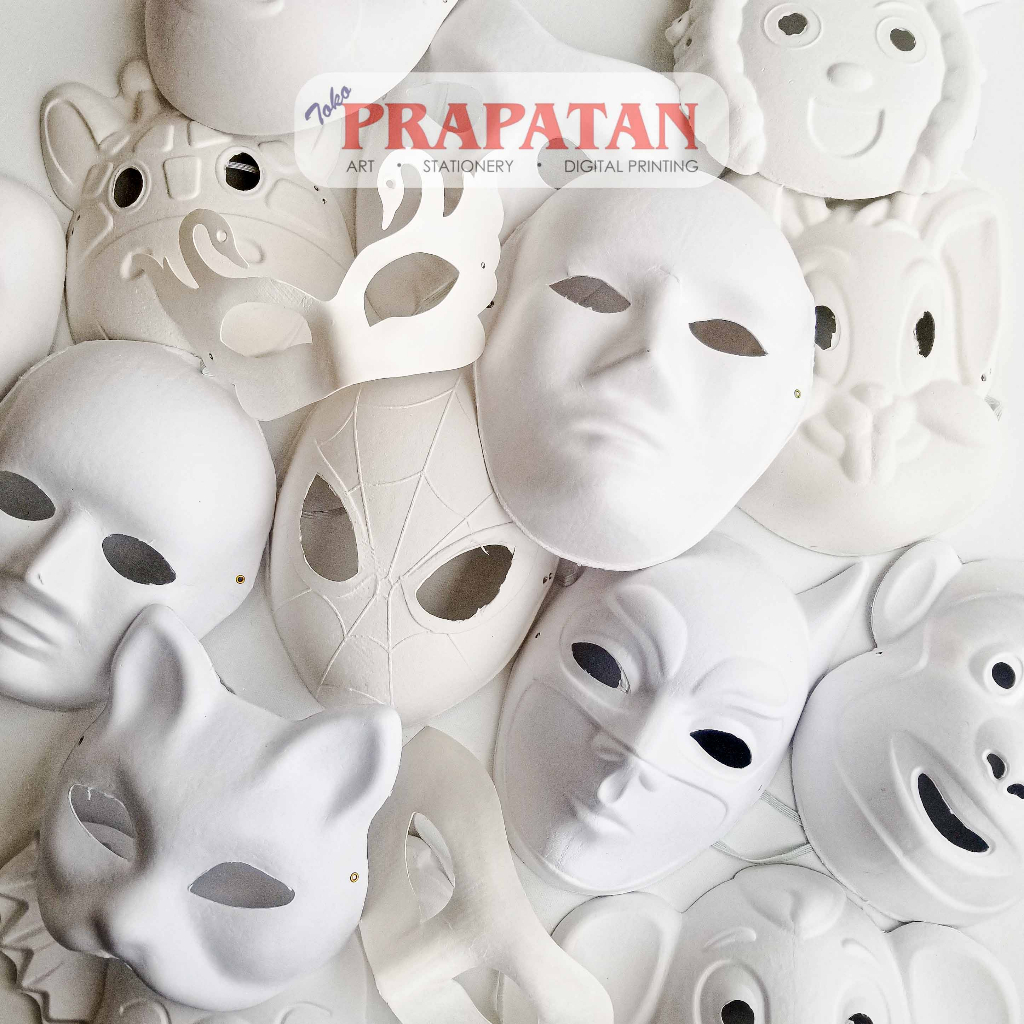 Topeng Lukis Wajah Polos Putih | Topeng Binatang