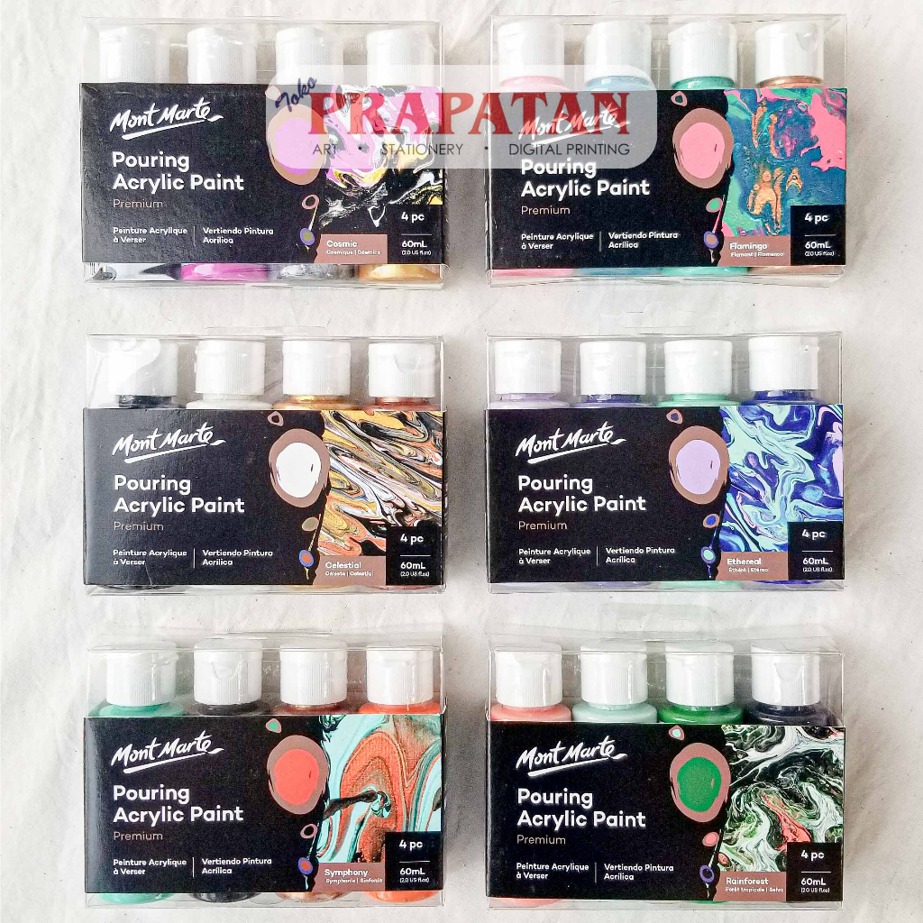 

mh Cat Akrilik Mont Marte Pouring Set 4x60ml Pouring Acrylic Set