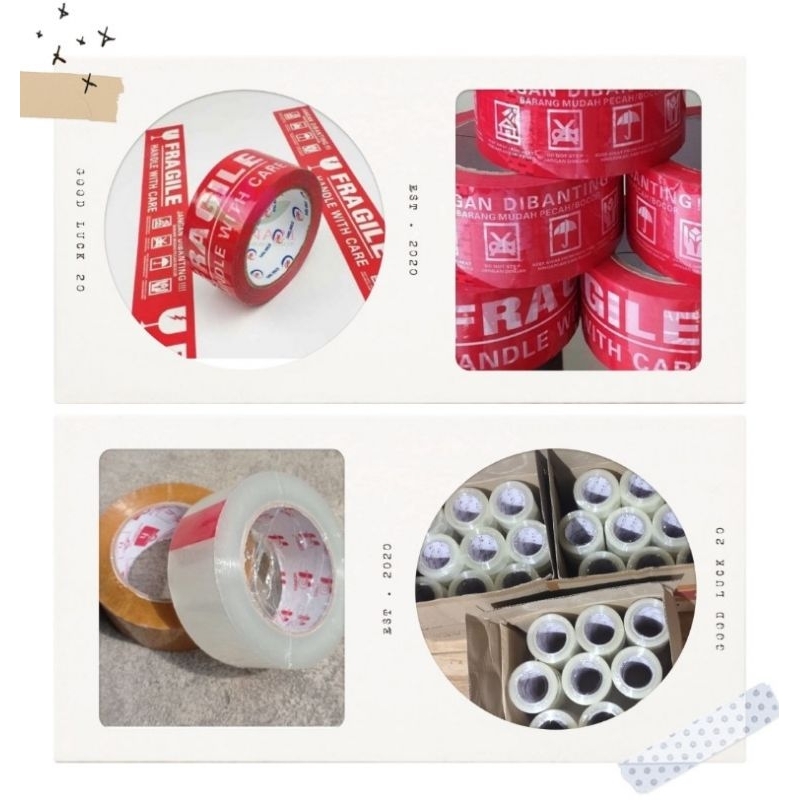 

PROMO Lakban Jumbo 45mm x 200yard BENING / COKELAT / MERAH FRAGILE