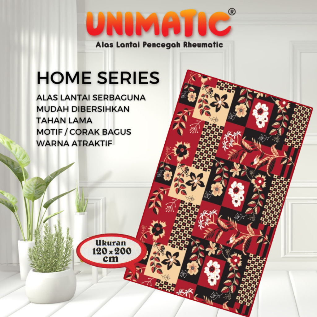 Tikar Lantai Spons Evamatic Unimatic Home Series 120 x 200CM Polos Anti-slip / Tikar Eva Unimatic Ev