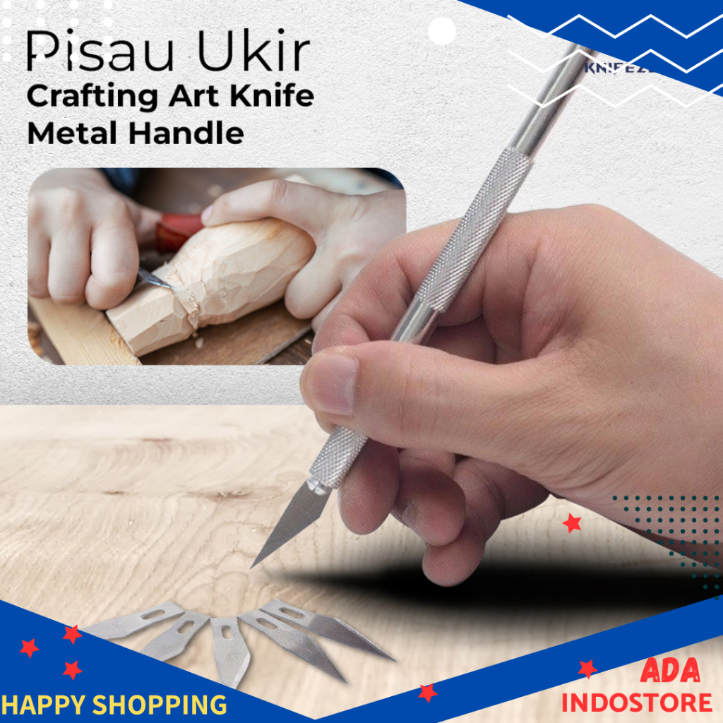 

Pisau UKIR Seni Hobby Crafting Art Knife Metal Handle