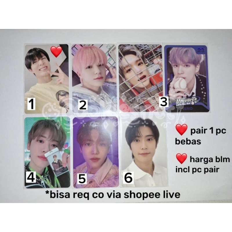 (OFFICIAL) PC PHOTOCARD NCT DREAM 127 WAYV | JENO NYENGIR TC UNIVERSE JAEMIN DREAMING JAEHYUN SG