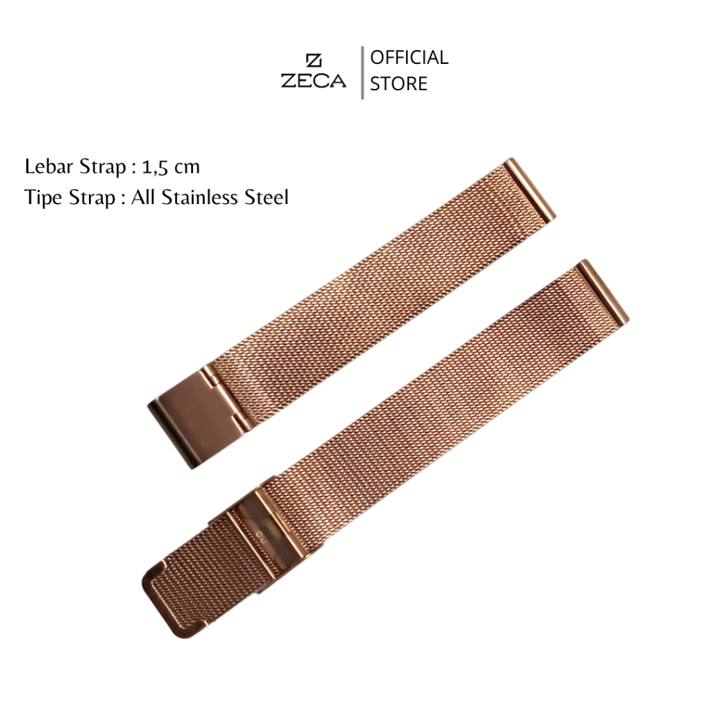 Strap Tali Rantai Jam Tangan (1,5cm) All Stainless Steel Motif Pasir Kualitas AC Universal